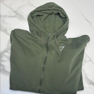 Oversized green zip hoodie